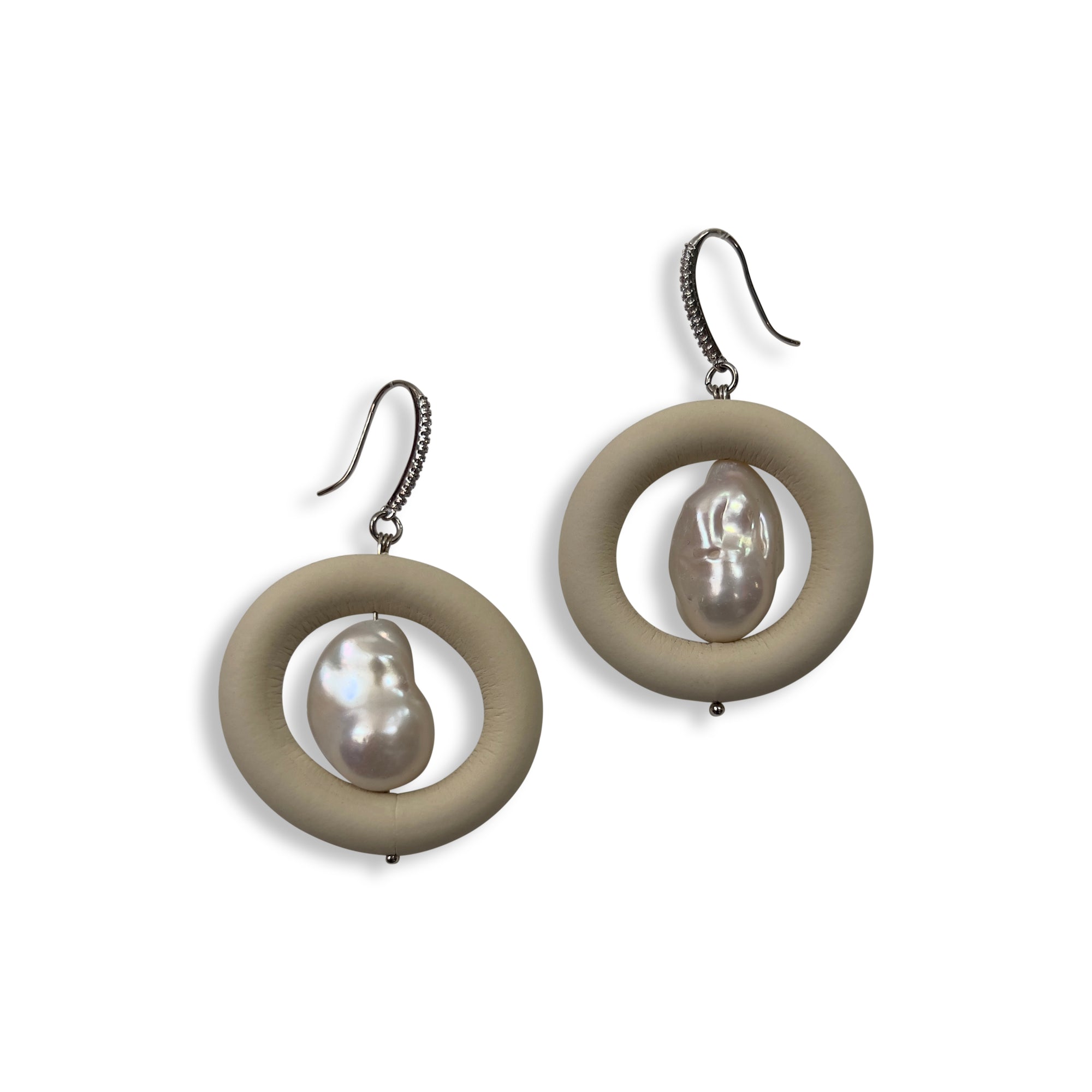 Baroque Pearl Earrings Silver