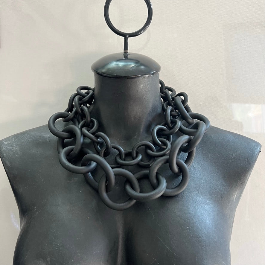 Bicolor Double Strand Rubber Necklace