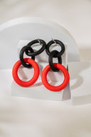 Bicolor Rubber Link Earrings