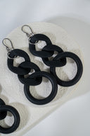 Plastic Chain Link Earrings with Rubber Ring