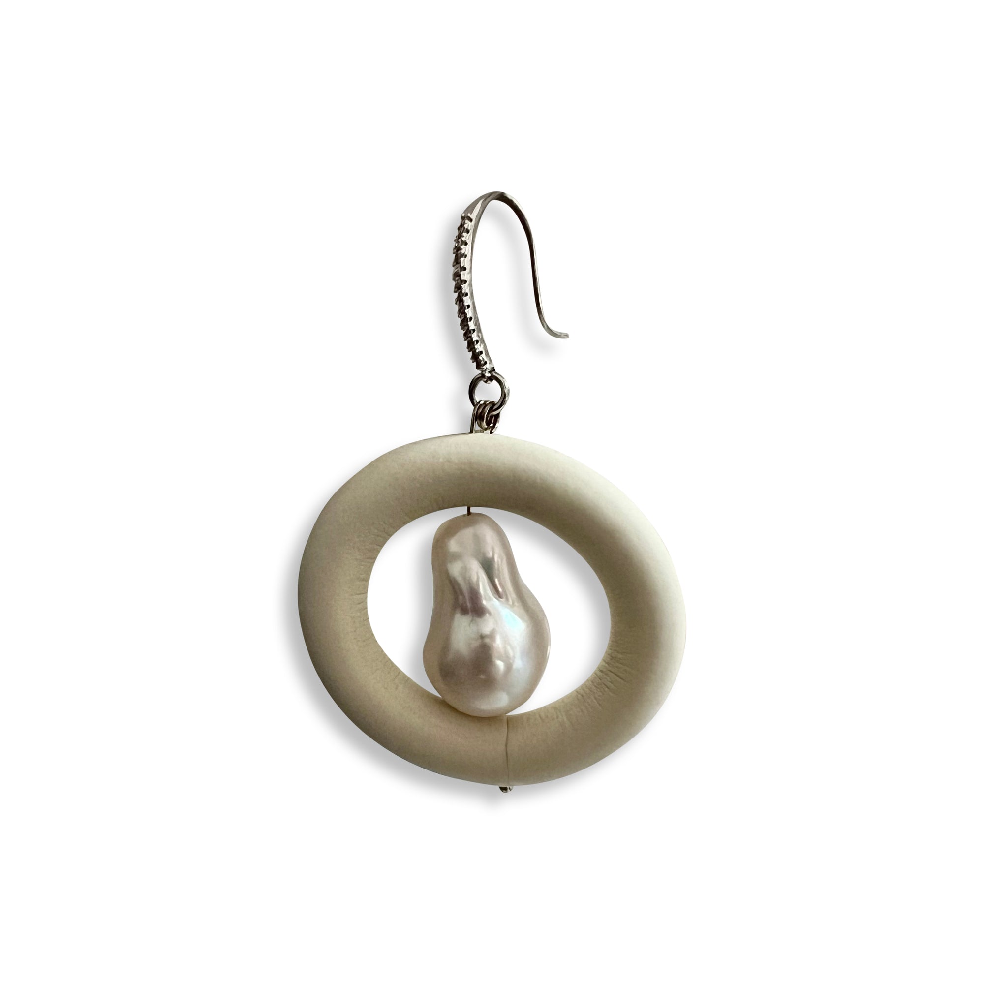 Baroque Pearl Earrings Silver