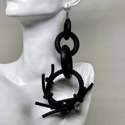 bird's nest rubber earrings by nyet jewelry