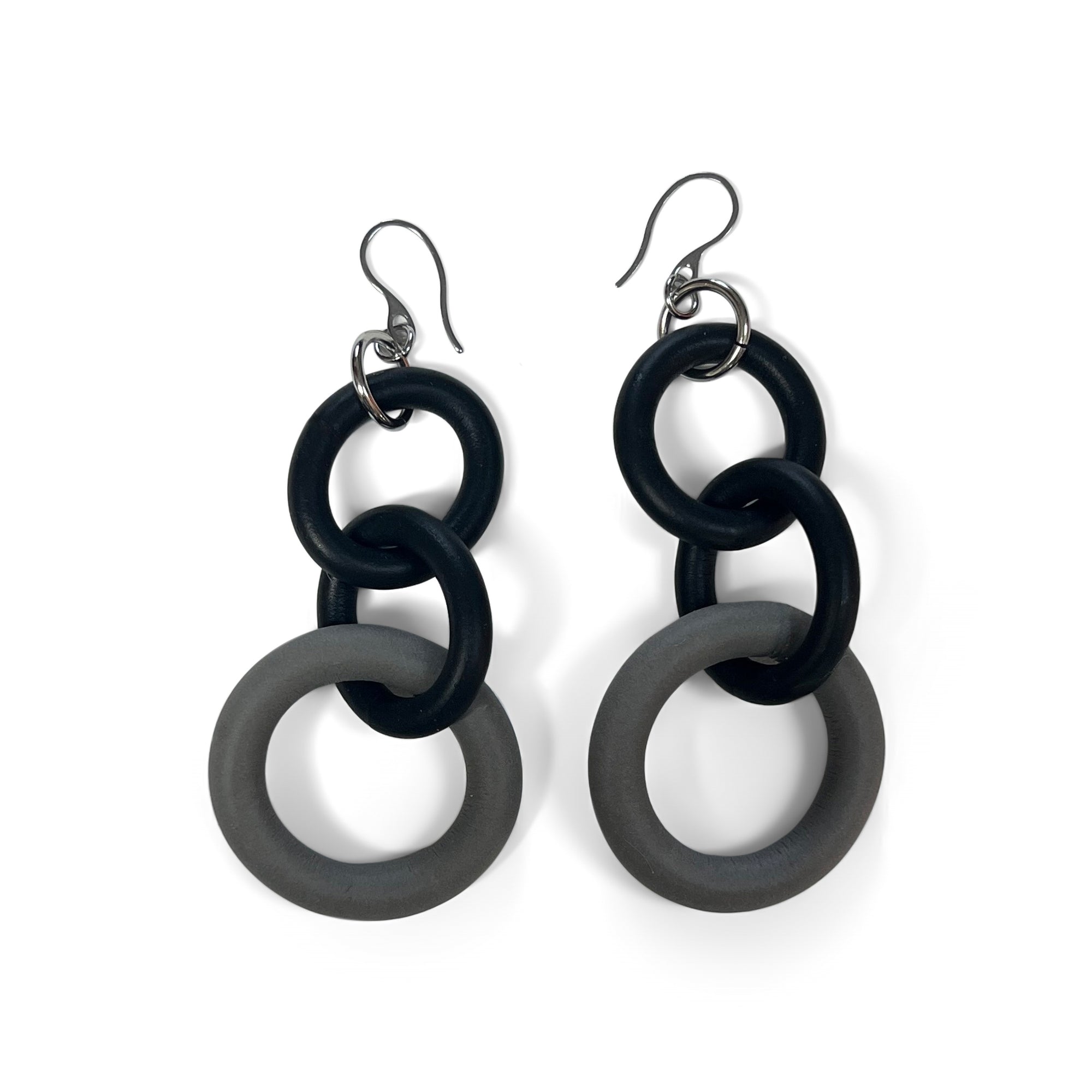 Bicolor Rubber Link Earrings