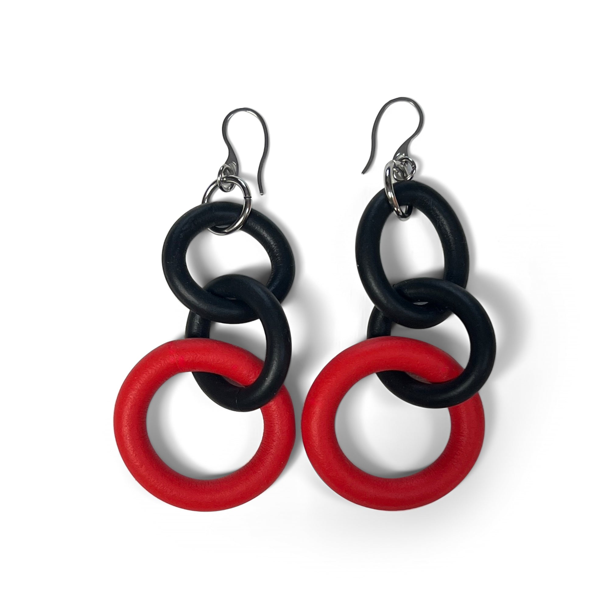 Bicolor Rubber Link Earrings
