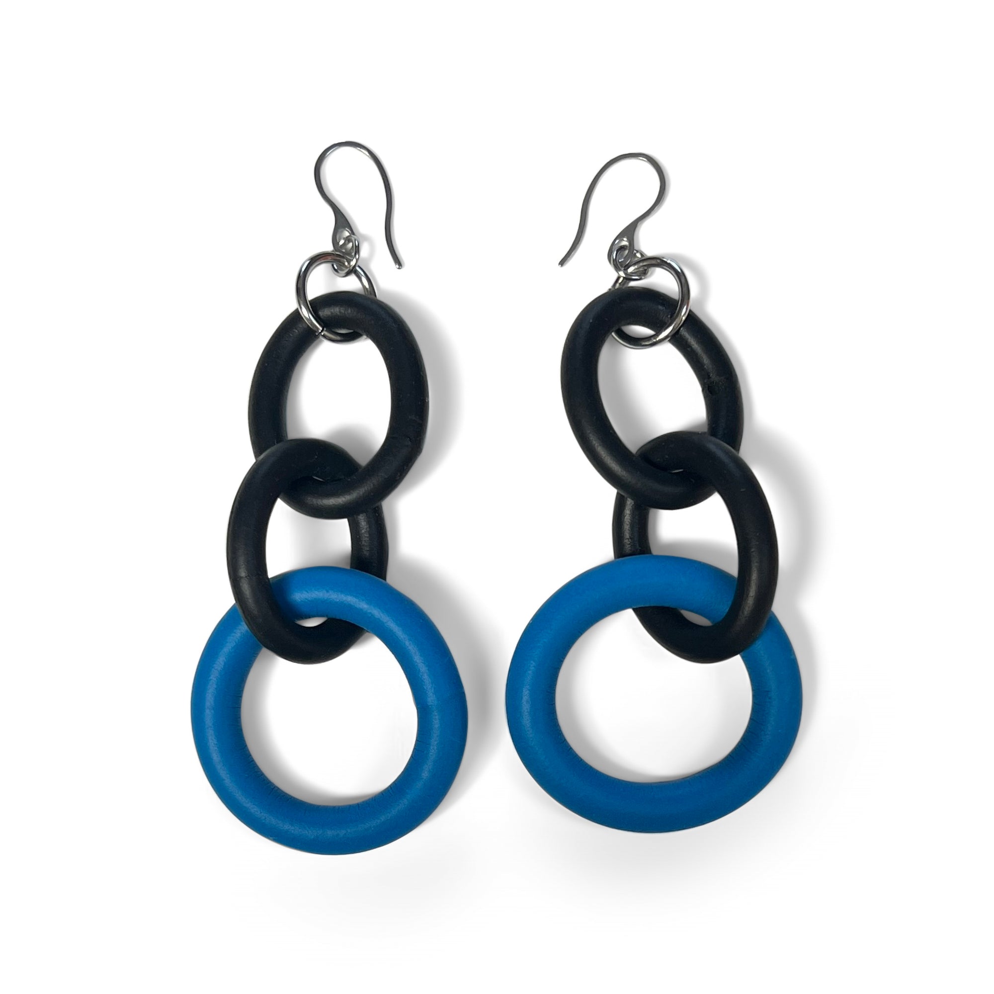 Bicolor Rubber Link Earrings