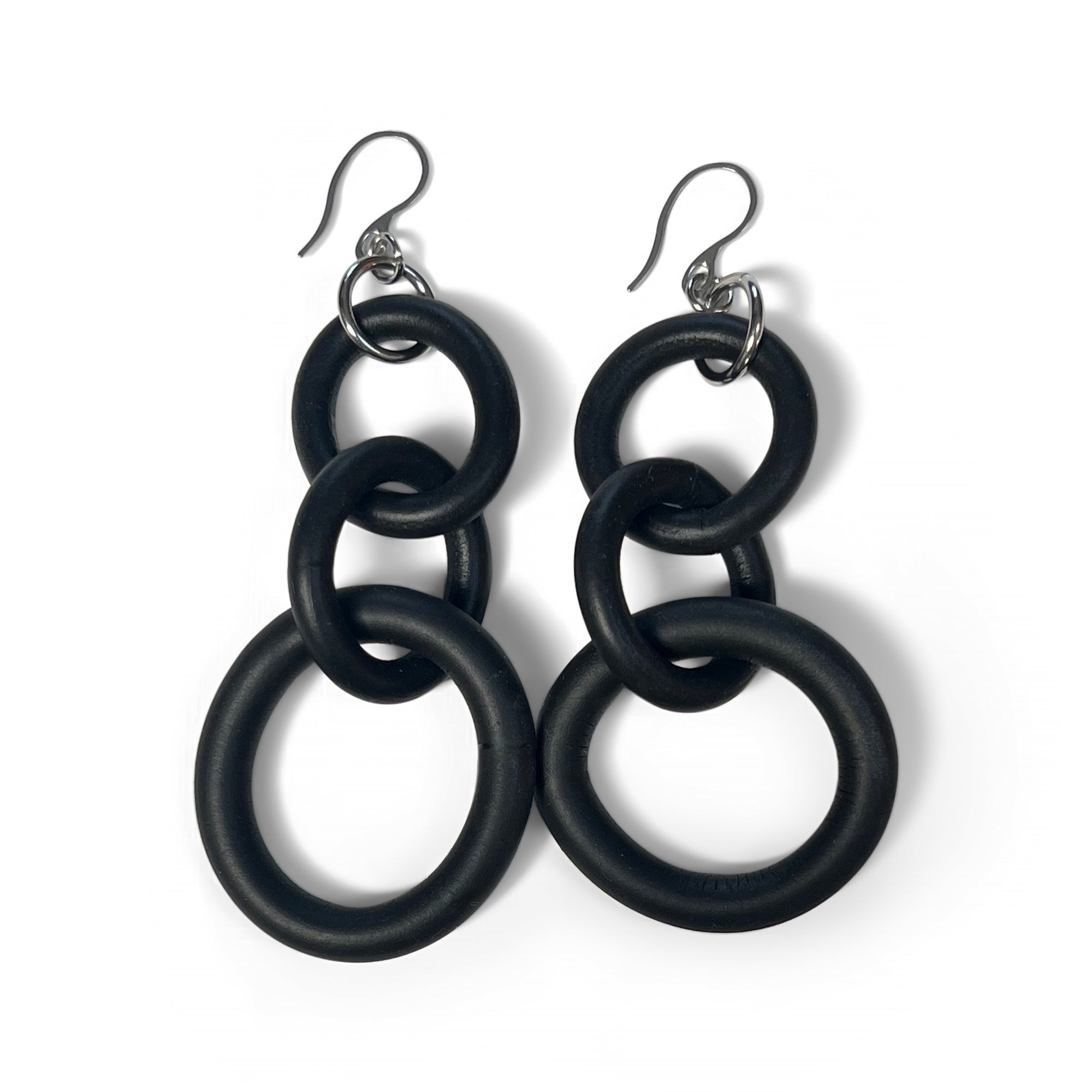 Bicolor Rubber Link Earrings