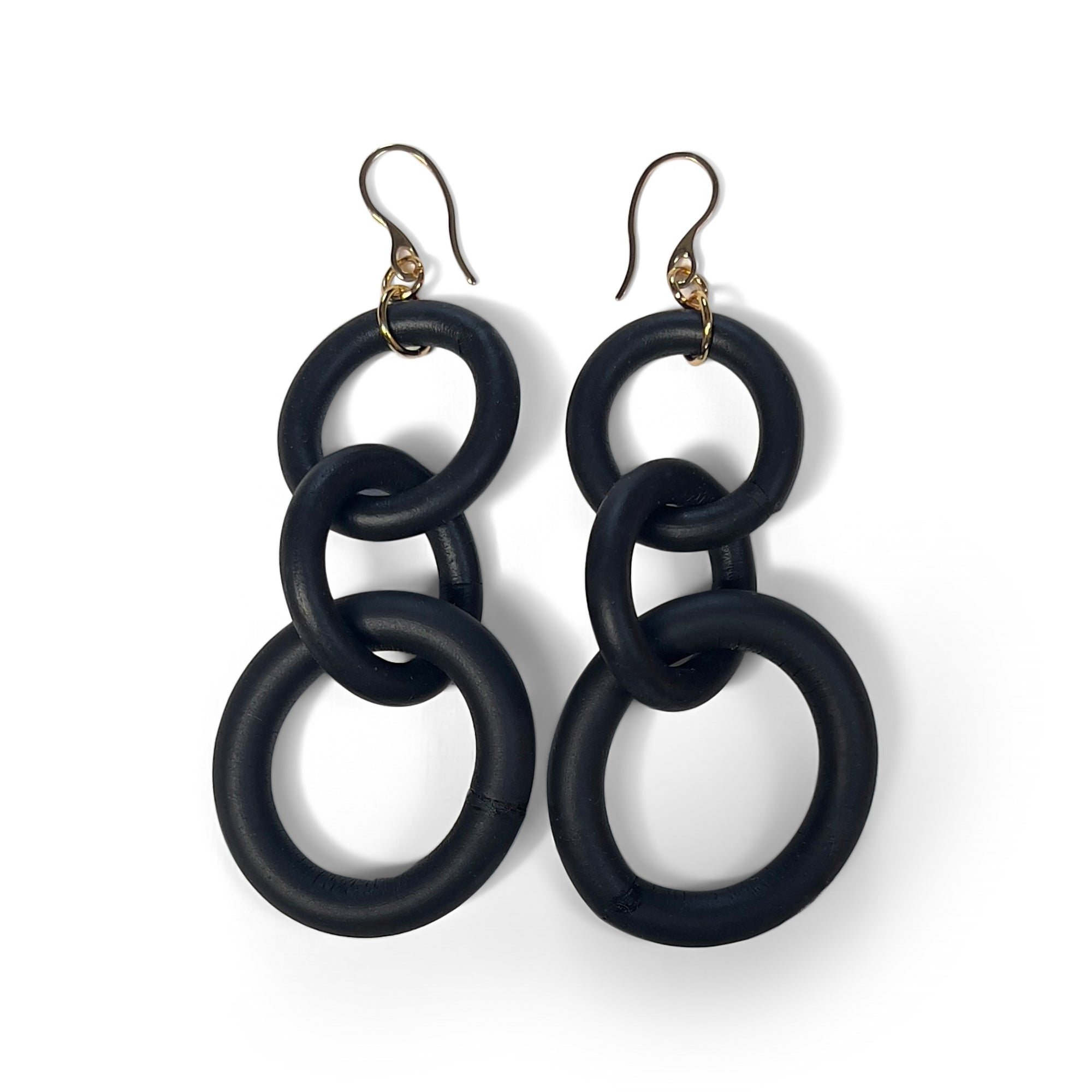 Bicolor Rubber Link Earrings