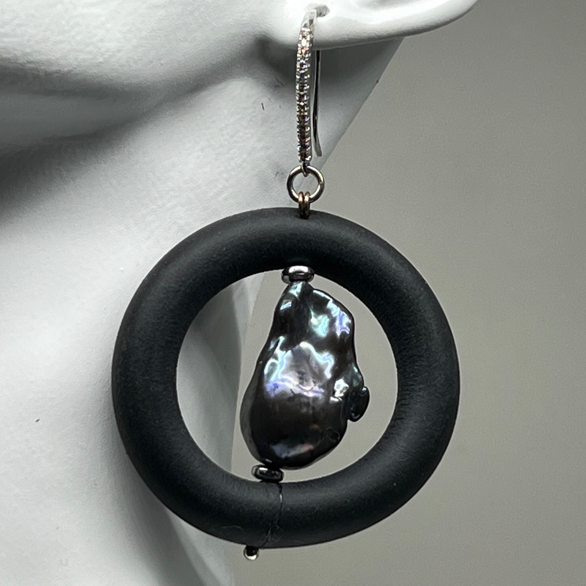 Baroque Pearl Earrings Silver
