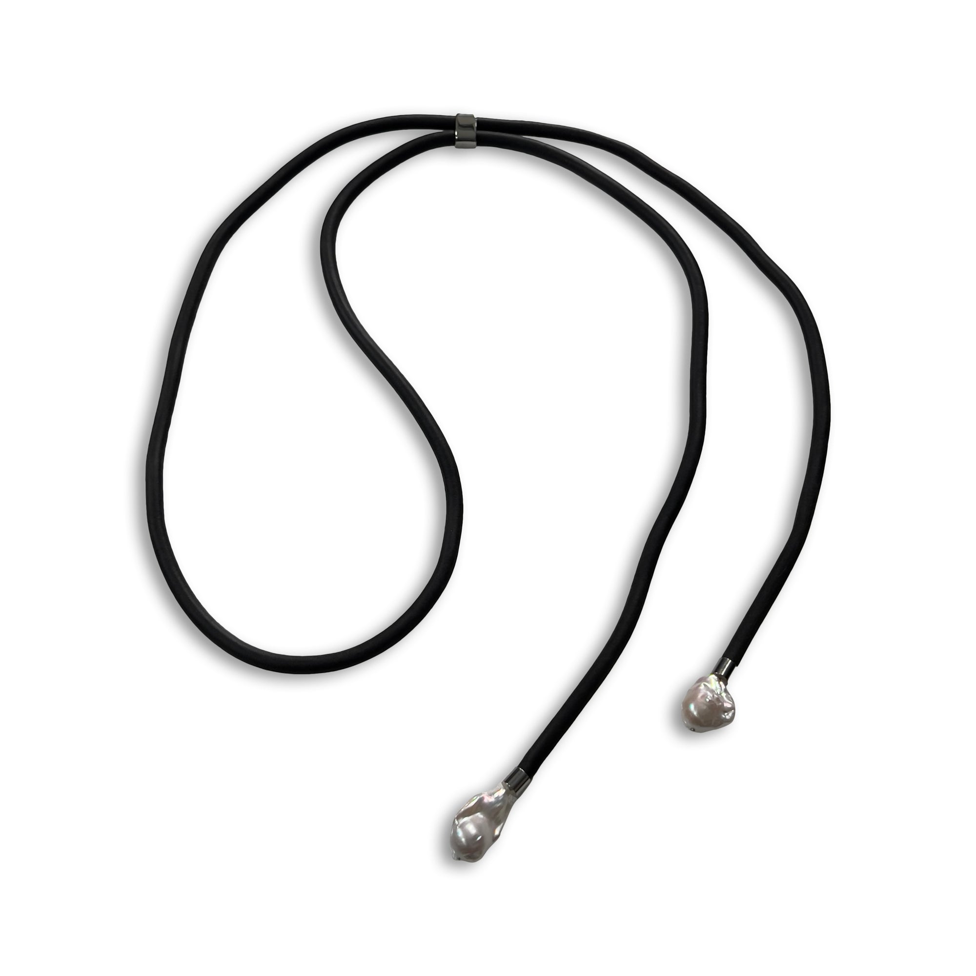 Baroque Pearl Rubber Lariat