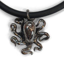 rubber necklace with stainless steel pendent by NYET Jewelry