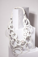 Multi-strand Rubber Statement Necklace with Baroque Pearls