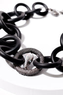 Pave CZ Infinity Ring Rubber Necklace