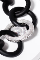 Pave CZ Infinity Ring Rubber Necklace