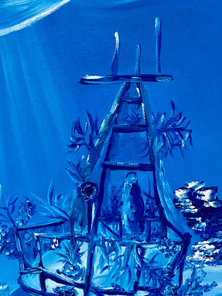 SHIPWRECK IN THE BAHAMAS PRIGINAL PAINTING. by Delphine Pontvieux