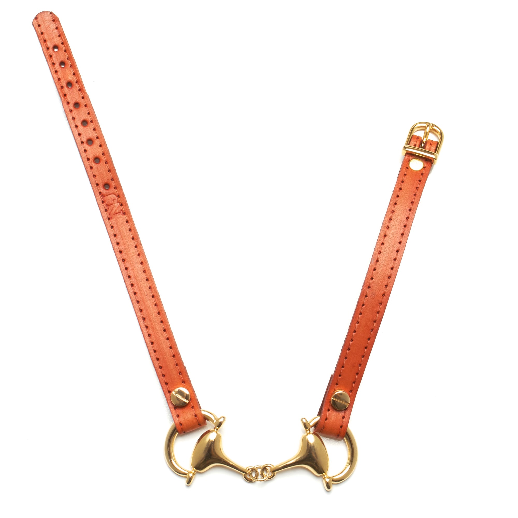 xxxxxxLEATHER CHOKER NECKLACE WITH D-RING HORSE BIT PENDANT by nyet jewelry