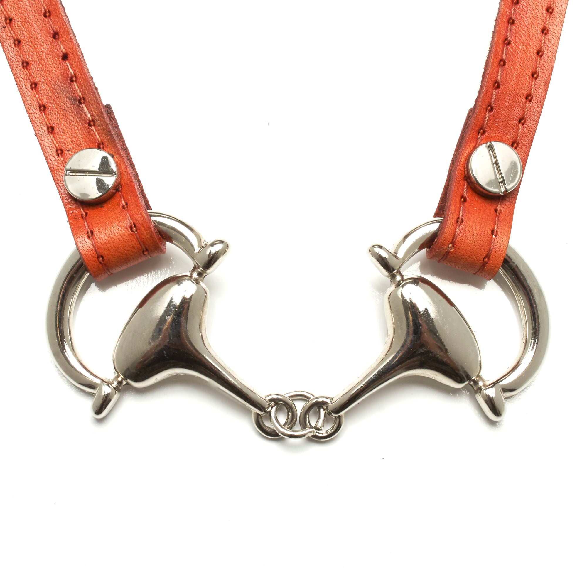 xxxxxxLEATHER CHOKER NECKLACE WITH D-RING HORSE BIT PENDANT by nyet jewelry