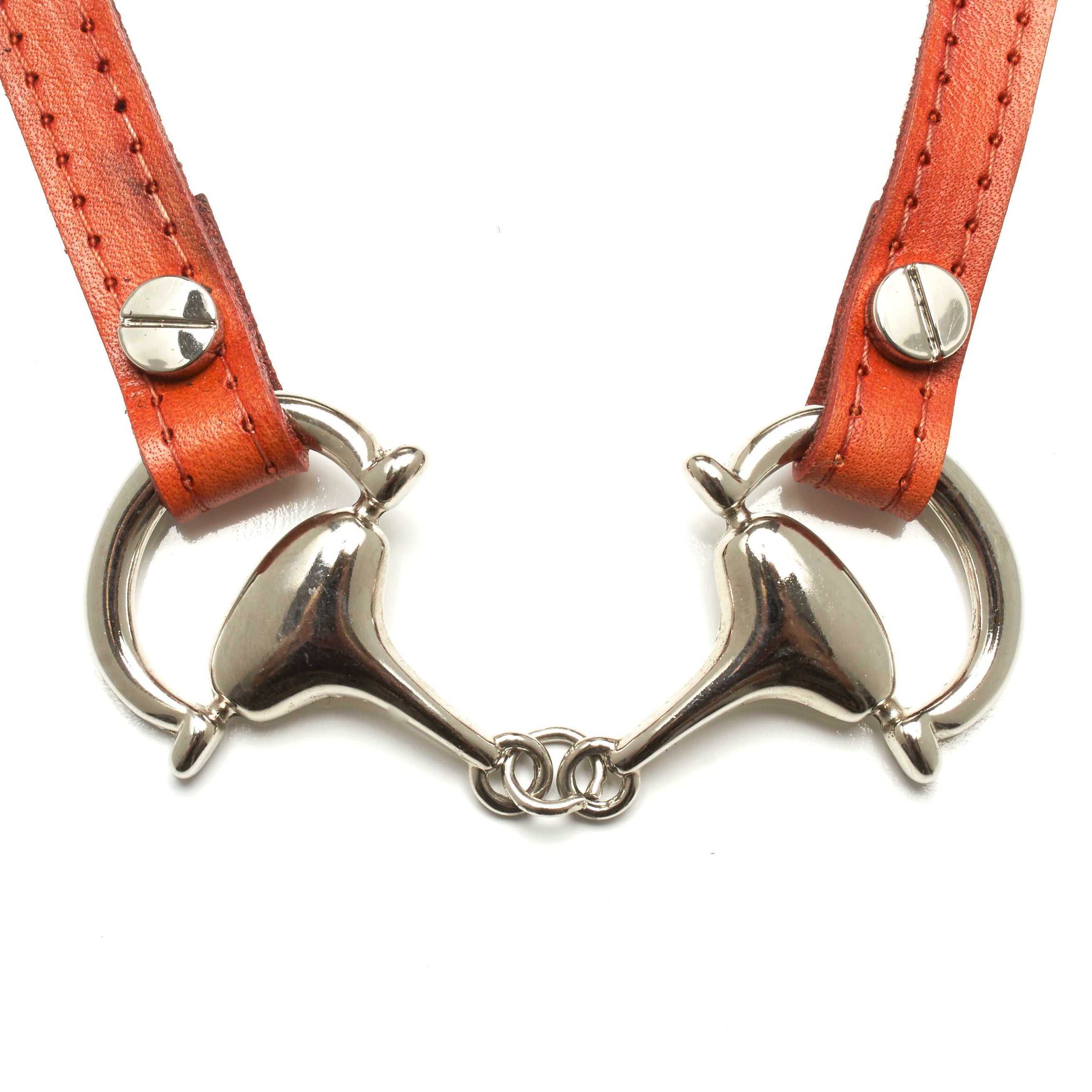 xxxxxxLEATHER CHOKER NECKLACE WITH D-RING HORSE BIT PENDANT by nyet jewelry