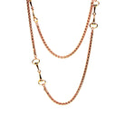 LONG GOLD PLATE OVER STAINLESS STEEL NECKLACE ADORNED WITH THREE SOLID BRASS HORSE-BIT ACCENT HARDWARE. by NYET Jewelry.