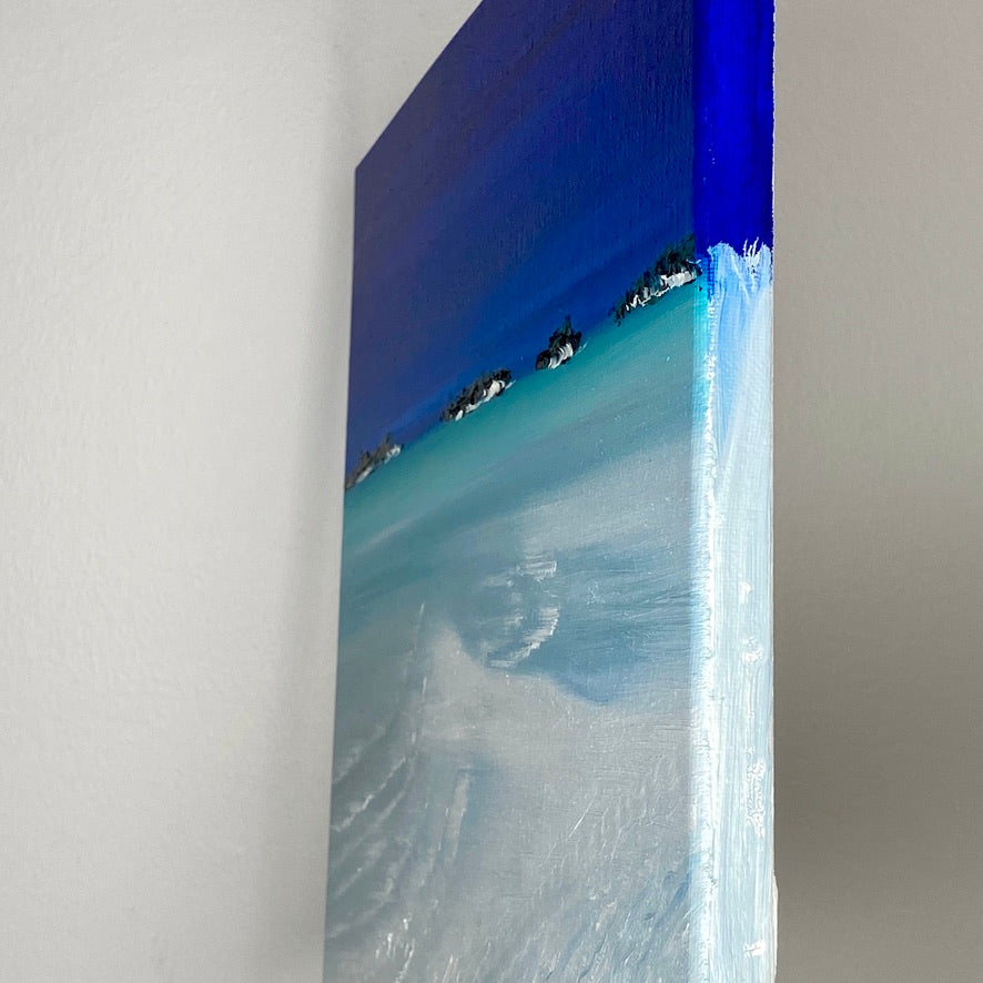 SAND BAR IN THE EXUMAS PAINTING. by delphine pontvieux.