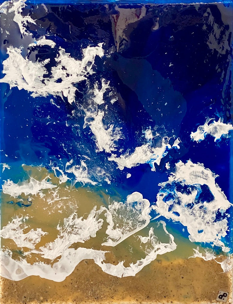 DESERT AND SEA FROM SPACE PAINTING. by delphine pontvieux