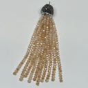 Gunmetal crystals and tassels Earrings