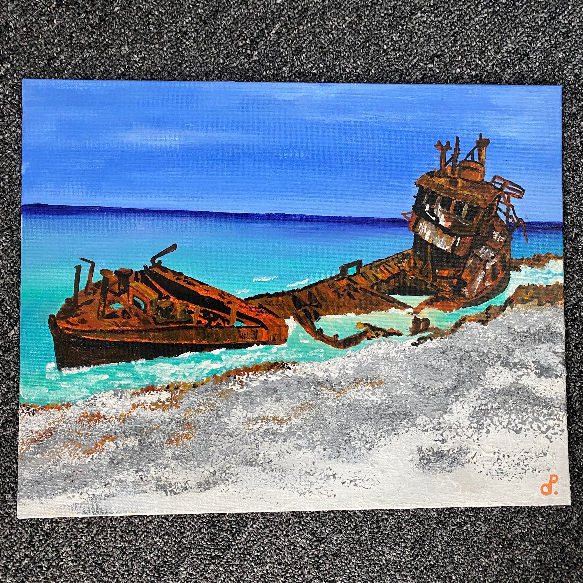 BIMINI'S WRECK PAINTING by D pontvieux