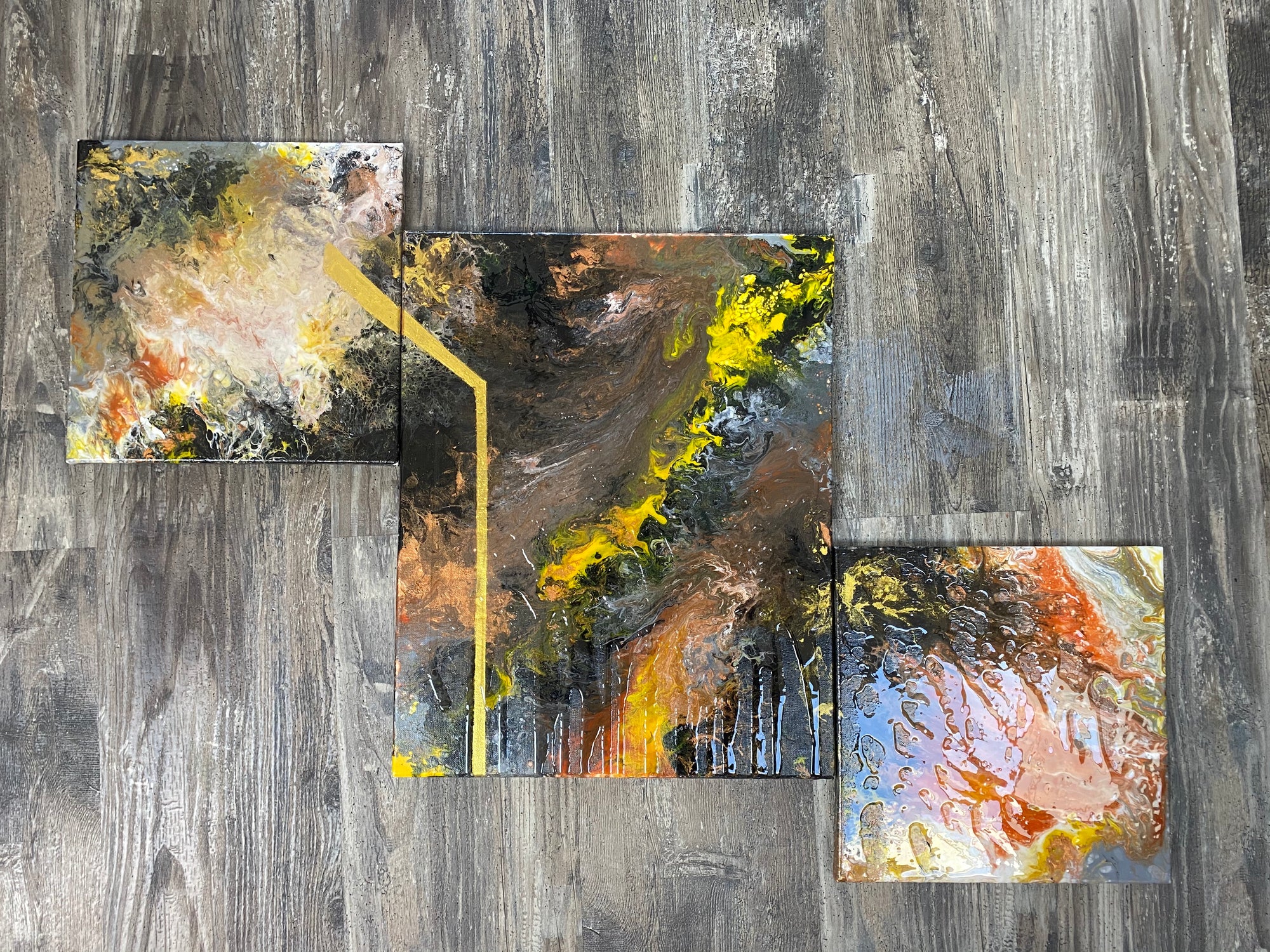 the yellow brick road acrylic painting by delphine pontvieux