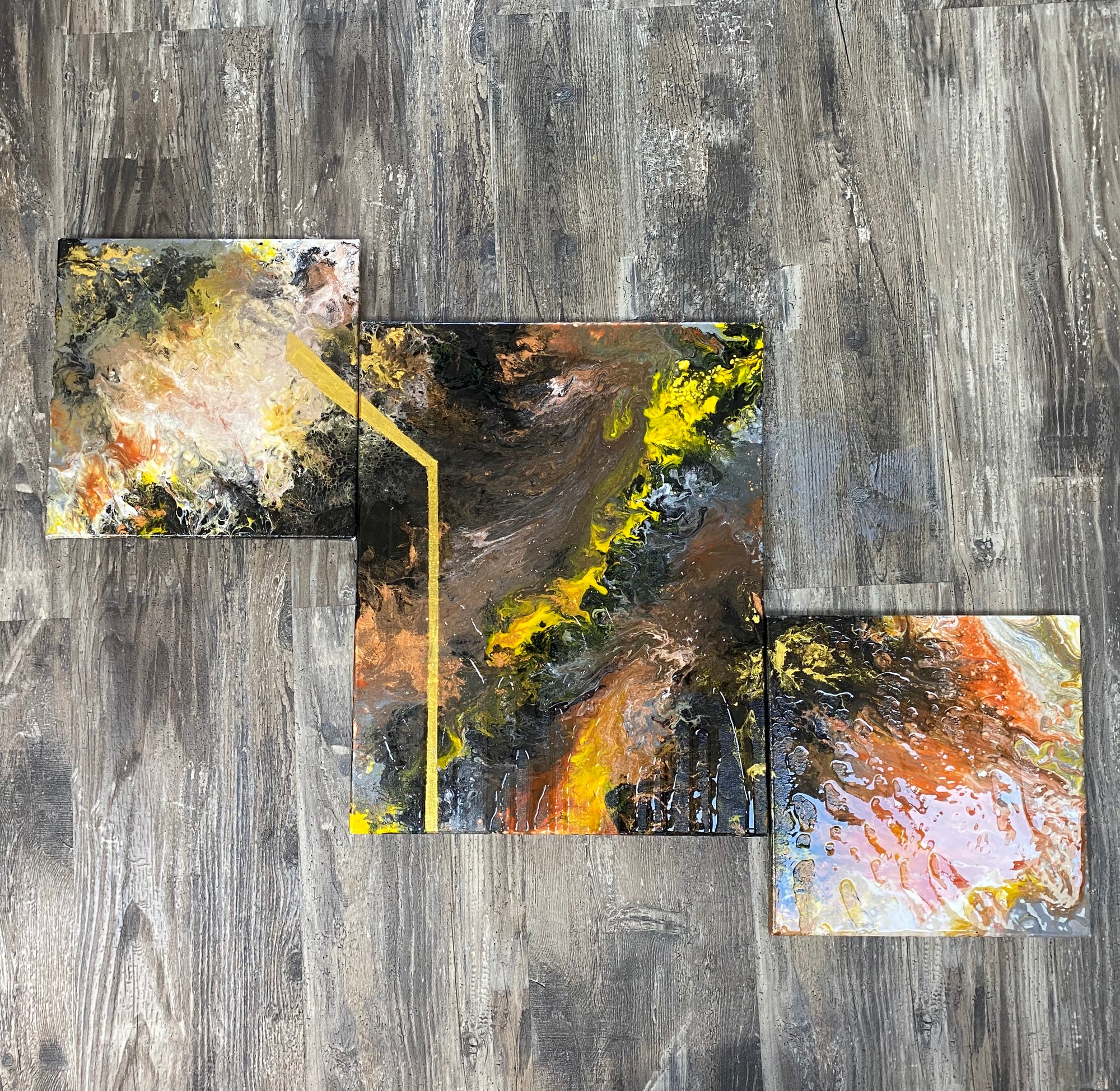 the yellow brick road acrylic painting by delphine pontvieux