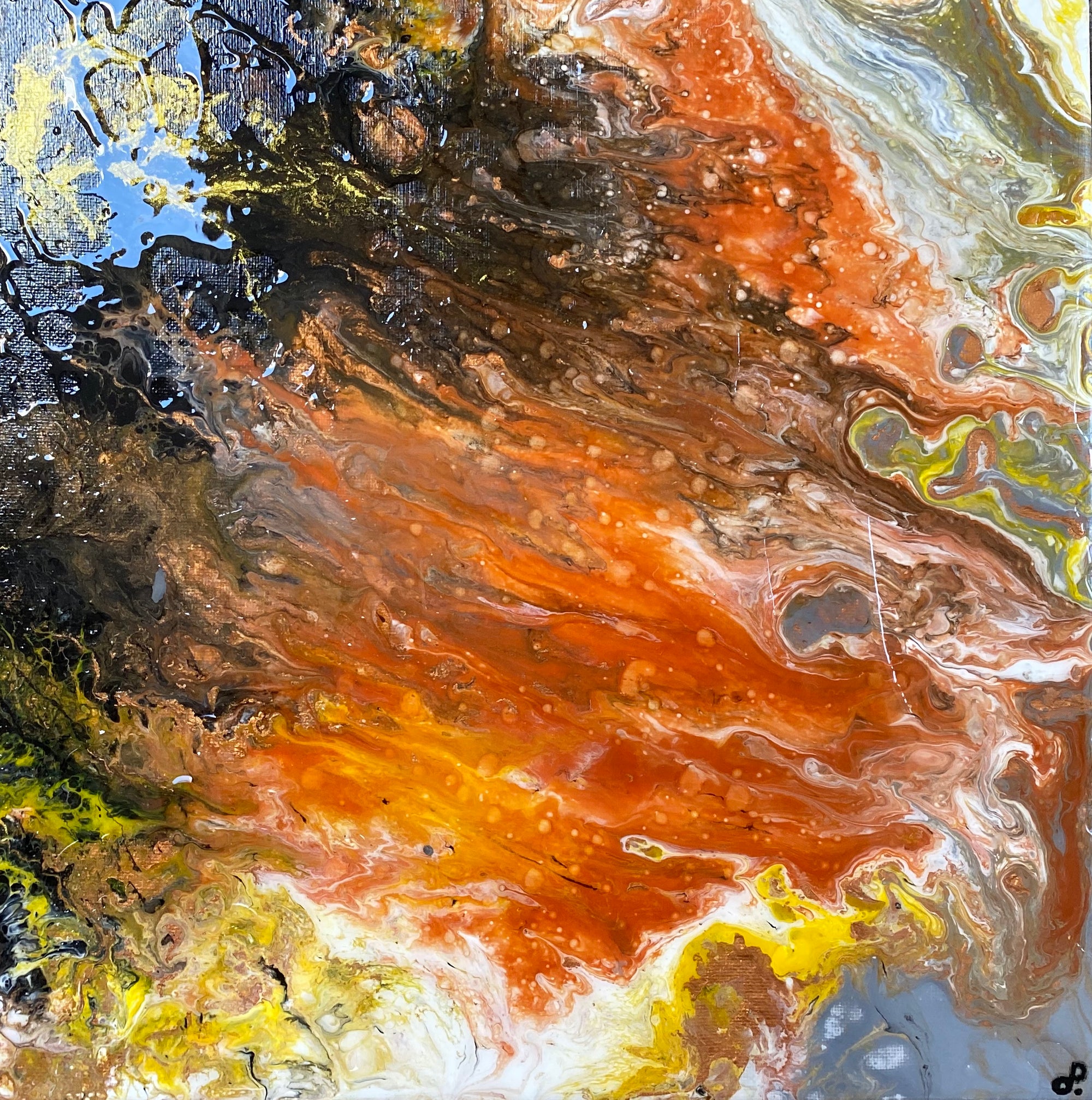 the yellow brick road acrylic painting by delphine pontvieux