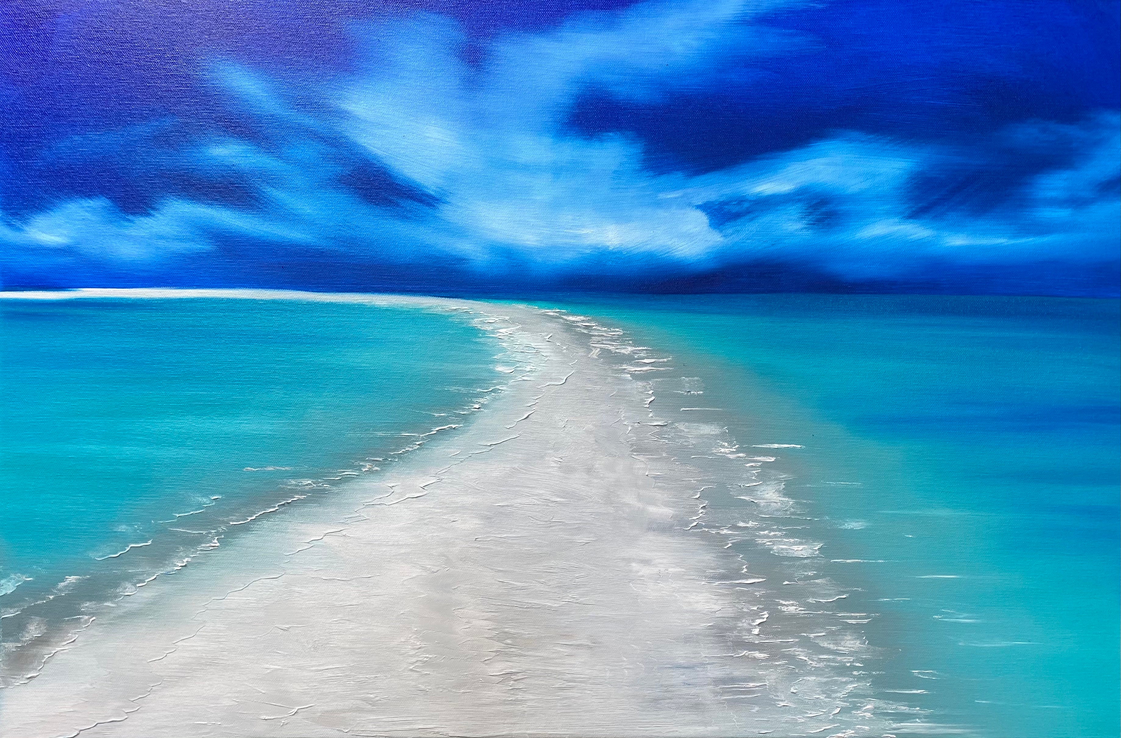 MUSHA CAY SANDBAR ORIGINAL PAINTING by Delphine Pontvieux.