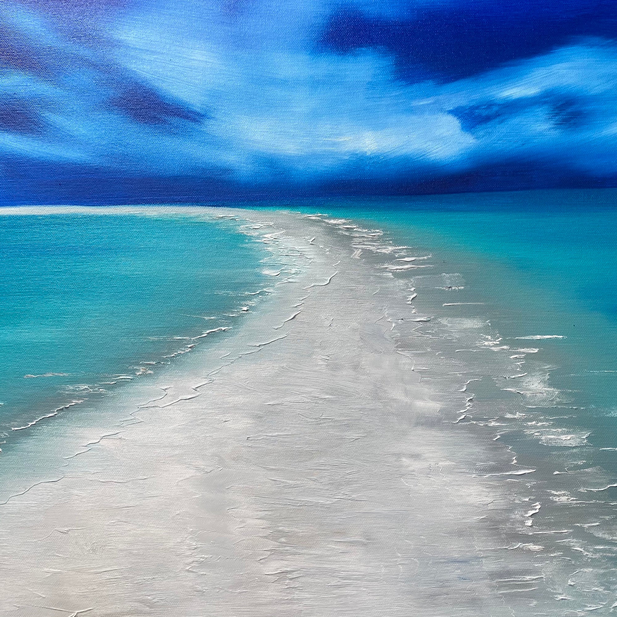 MUSHA CAY SANDBAR ORIGINAL PAINTING by Delphine Pontvieux. truncated version