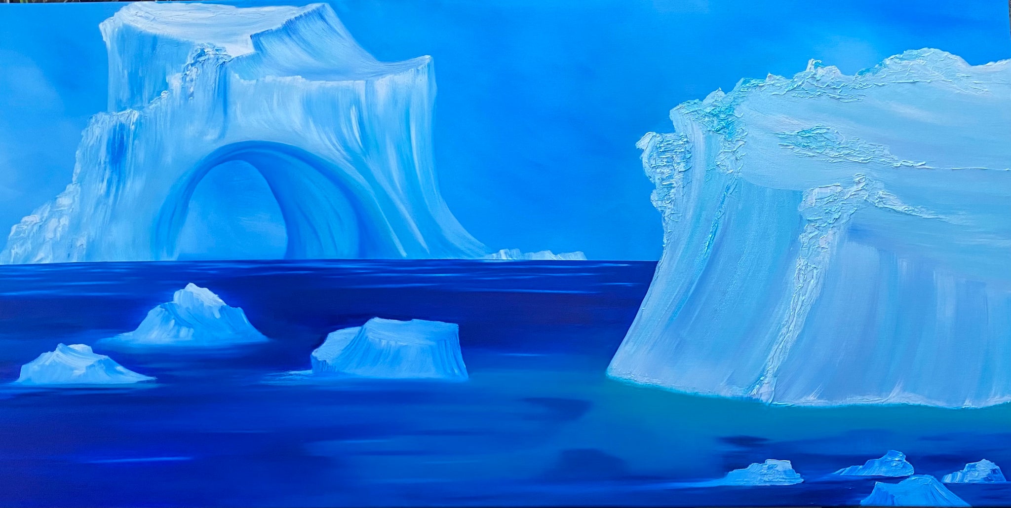 Antarctica oil painting by Delphine Pontvieux 