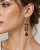 Armory Amethyst Faceted Beads Earrings