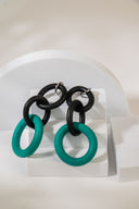 Bicolor Rubber Link Earrings