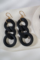 Plastic Chain Link Earrings with Rubber Ring