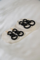 Plastic Chain Link Earrings with Rubber Ring