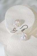 Simple Baroque Pearl Earrings Silver or Gold