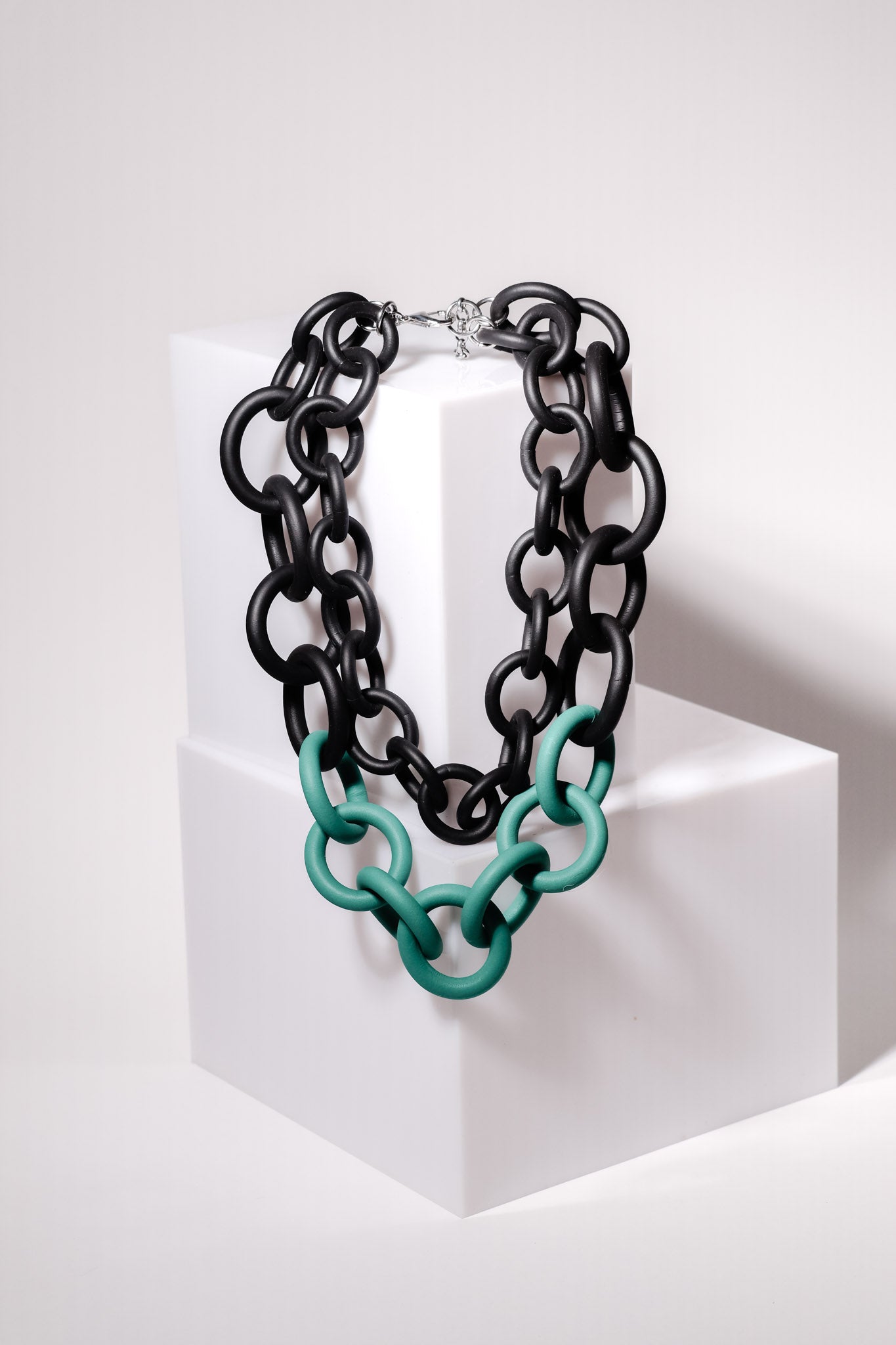 Bicolor Double Strand Rubber Necklace