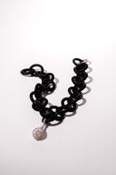 Cage Drop Pendent with Baroque Pearl Rubber Necklace
