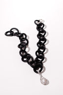 Cage Drop Pendent with Baroque Pearl Rubber Necklace