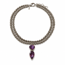 Armory Necklace with Two Purple Amethysts
