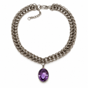 Persian Weave Necklace with Purple Amethyst