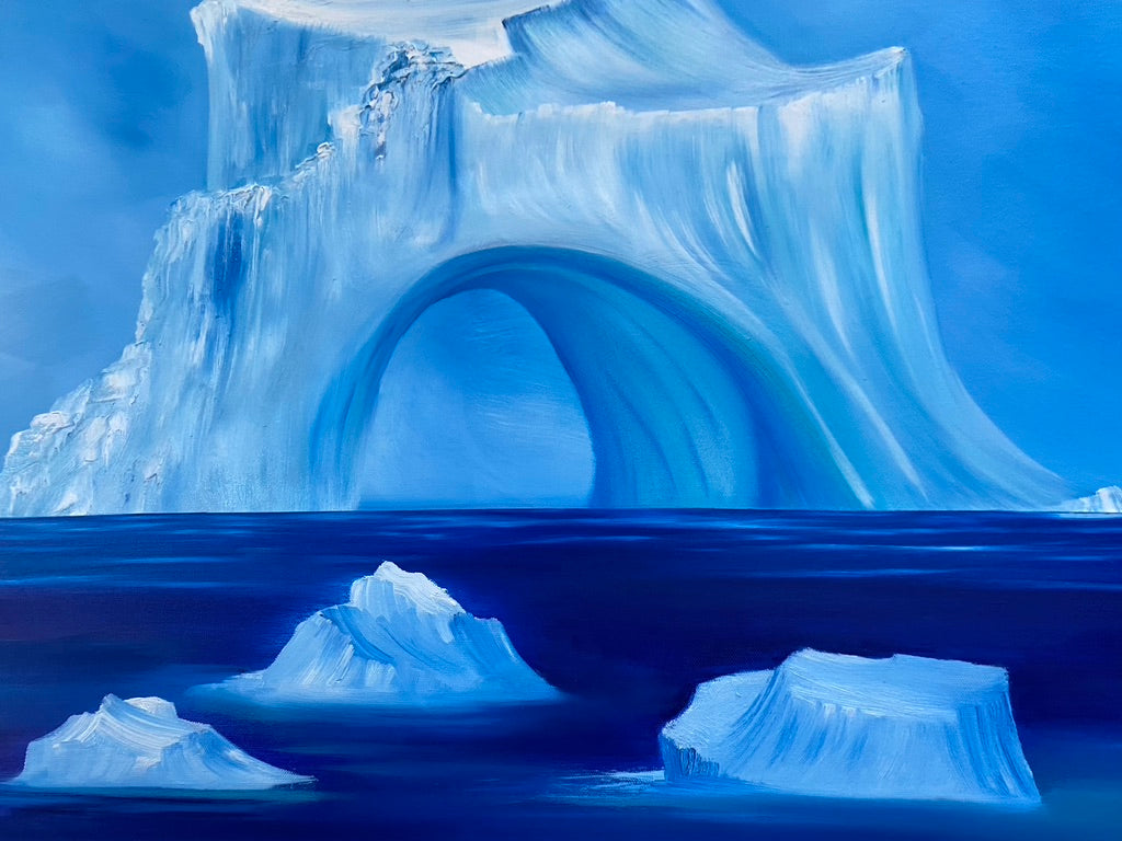 Antarctica oil painting by Delphine Pontvieux (detail)