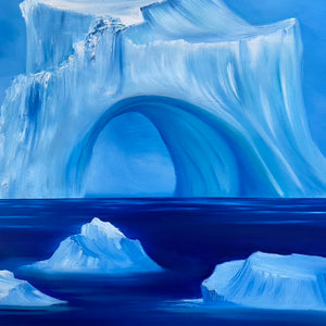 Antarctica oil painting by Delphine Pontvieux (detail)