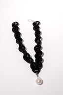 Drop Pendent White Baroque Pearl Rubber Necklace