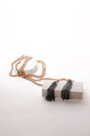 Extra Long Gold over Stainless Steel Lariat With Chain Tassels