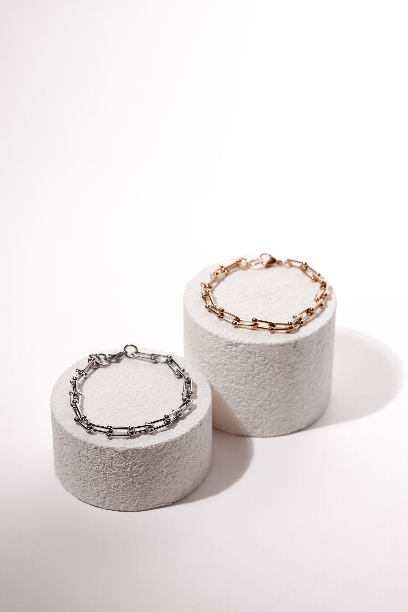 Chain Bracelets Over Stainless Steel - Silver and Gold