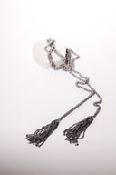 Extra Long Stainless Steel Lariat With Chain Tassels
