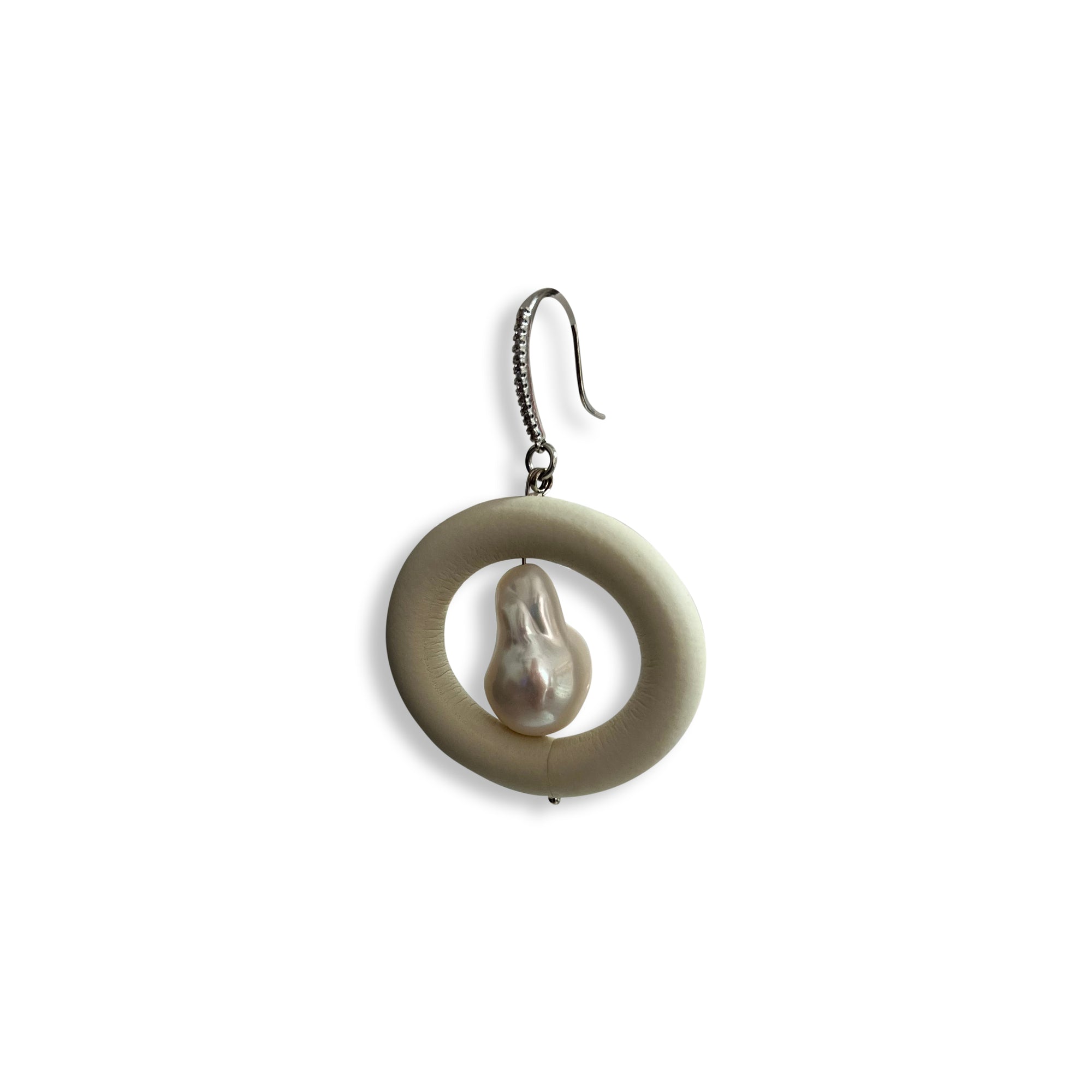 Baroque Pearl Earrings Silver in Black or White