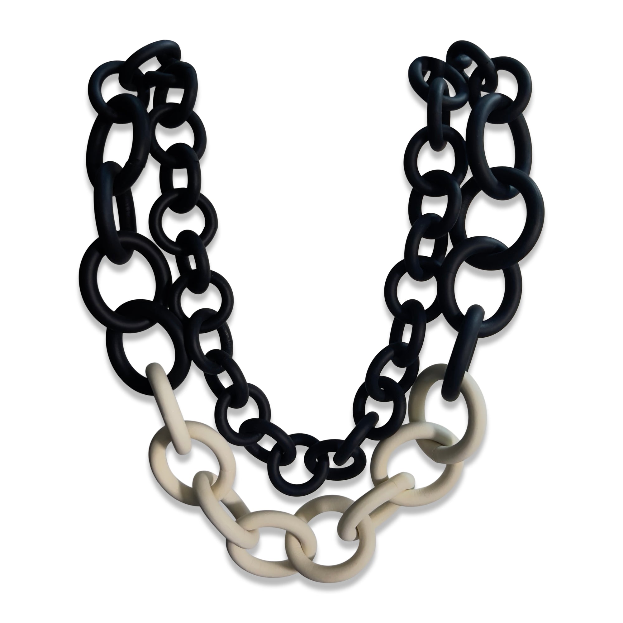 Bicolor Double strand rubber necklace